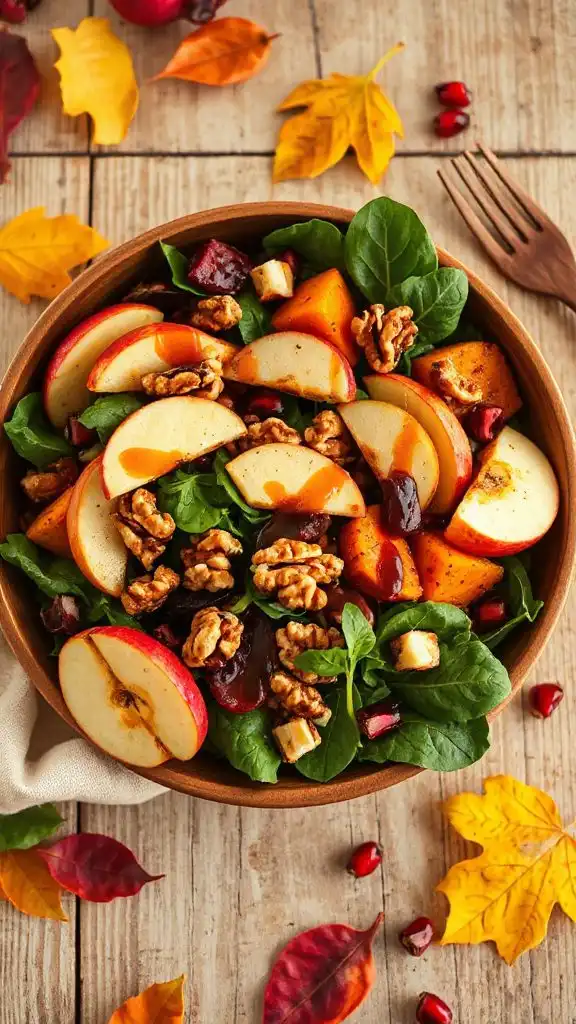 warm nutritious apple walnut salad