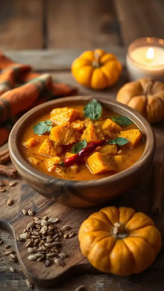 warm pumpkin curry stew