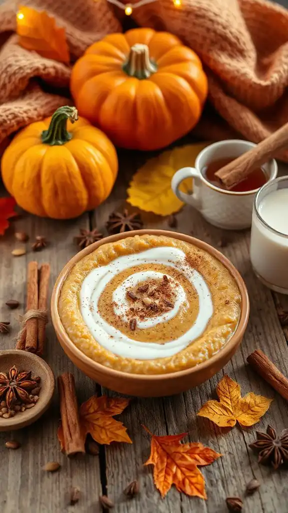 warm pumpkin spice porridge