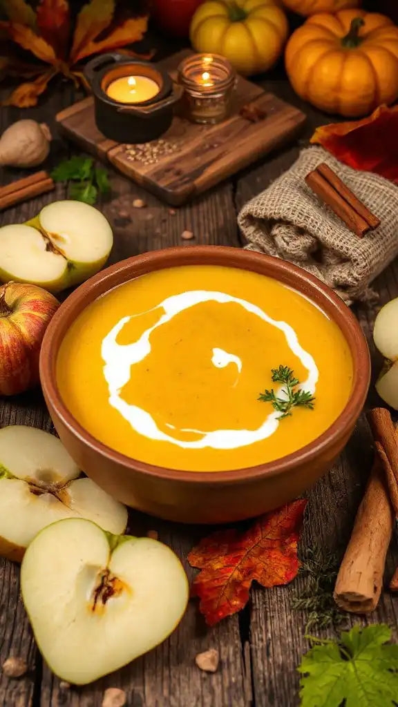 warm spiced apple parsnip soup