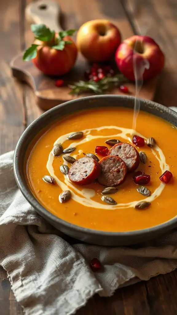 warm spiced apple pumpkin soup