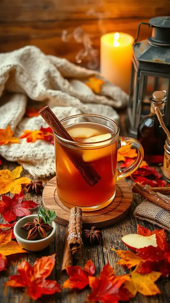 warm spiked apple cider