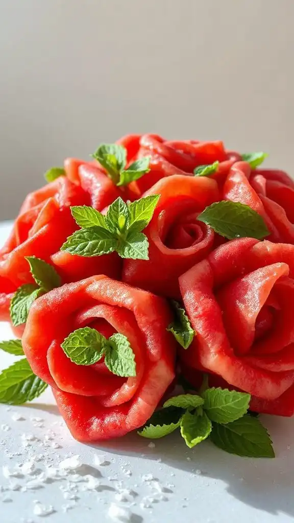 watermelon rose centerpiece creation