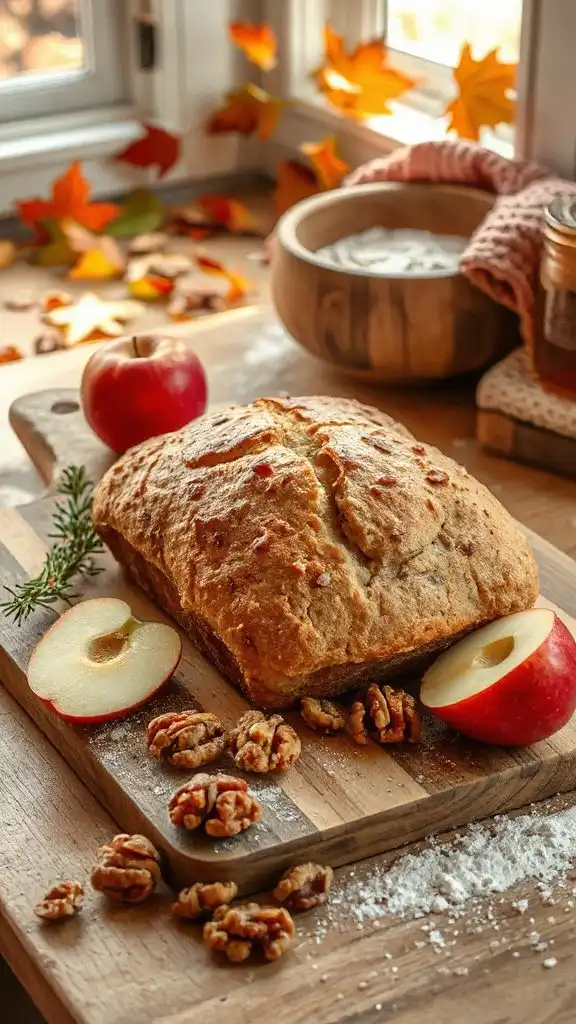 whole wheat apple walnut bread