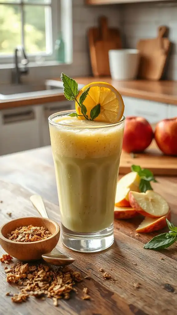 wholesome herbal apple smoothie