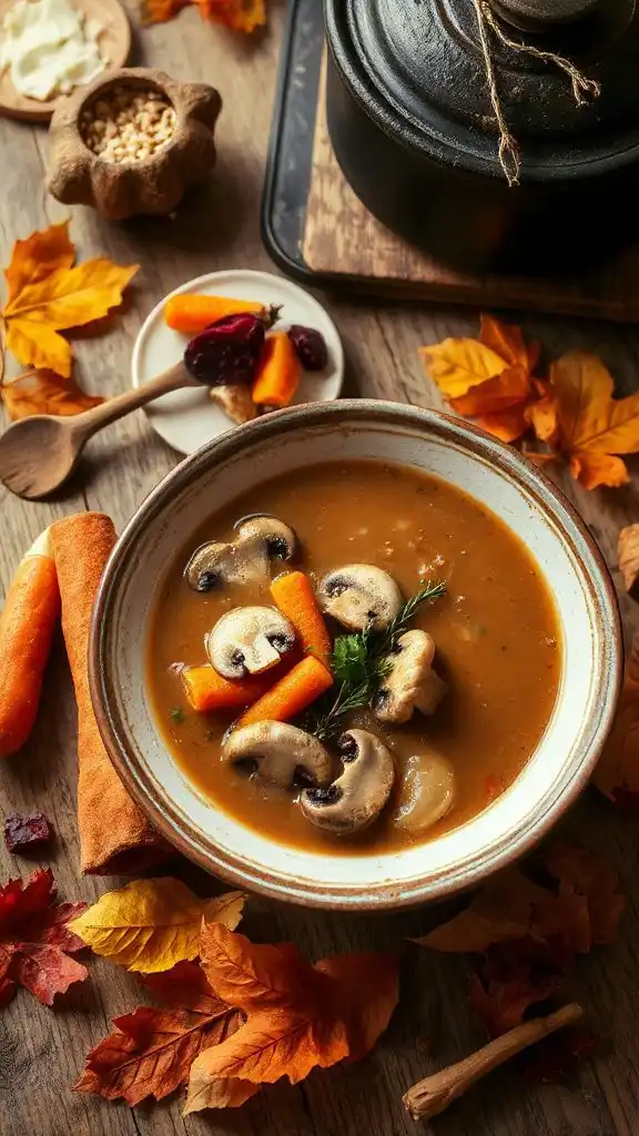 wholesome mushroom barley soup