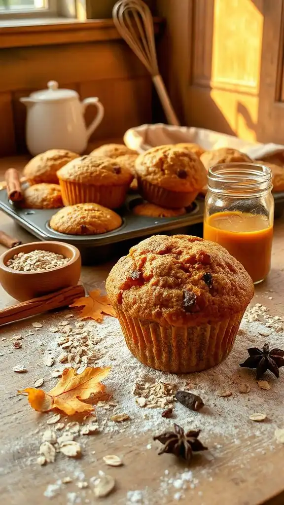 wholesome pumpkin oatmeal muffins
