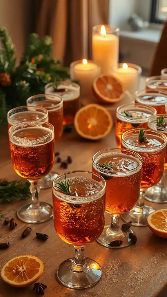 winter sparkling clove cocktails