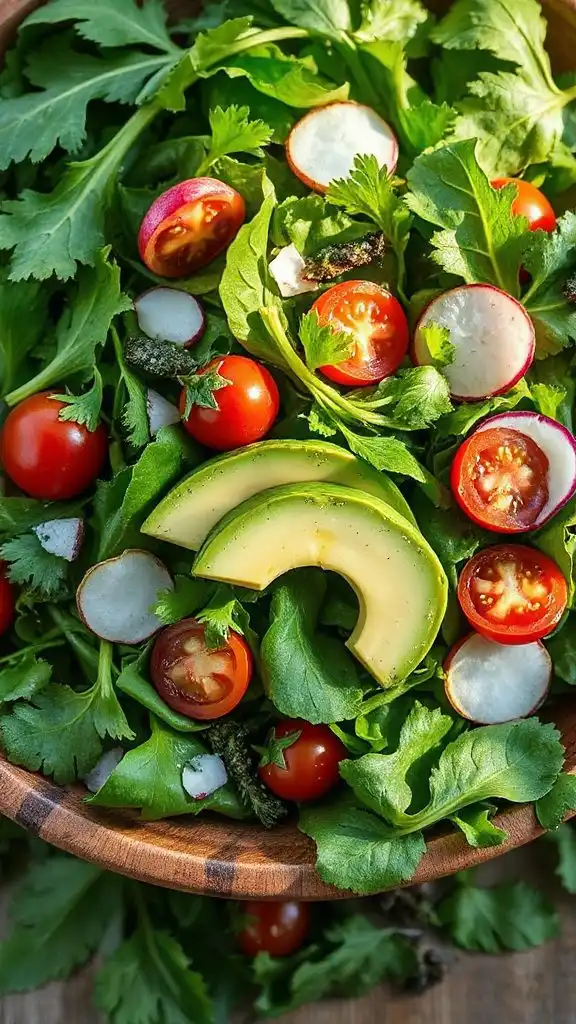 zesty arugula cilantro salad