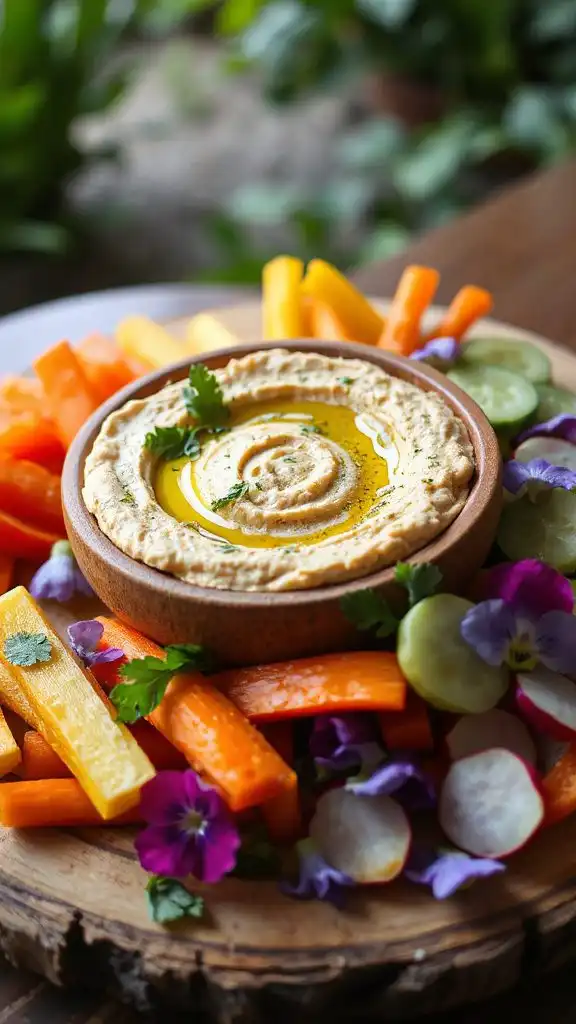 zesty hummus fresh veggies