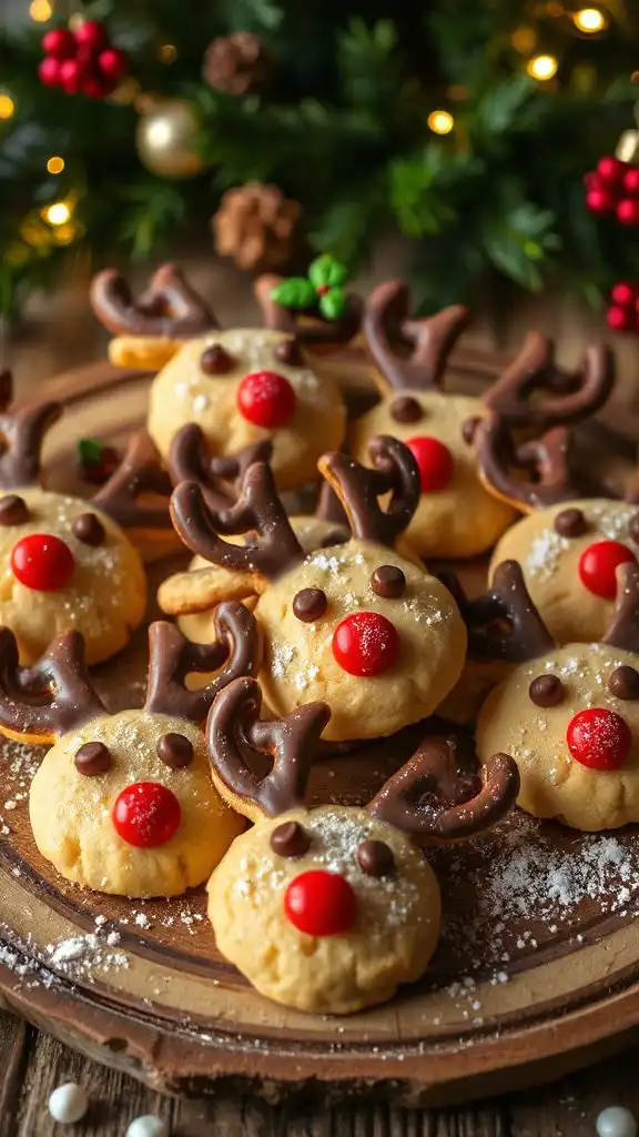 adorable holiday reindeer cookies