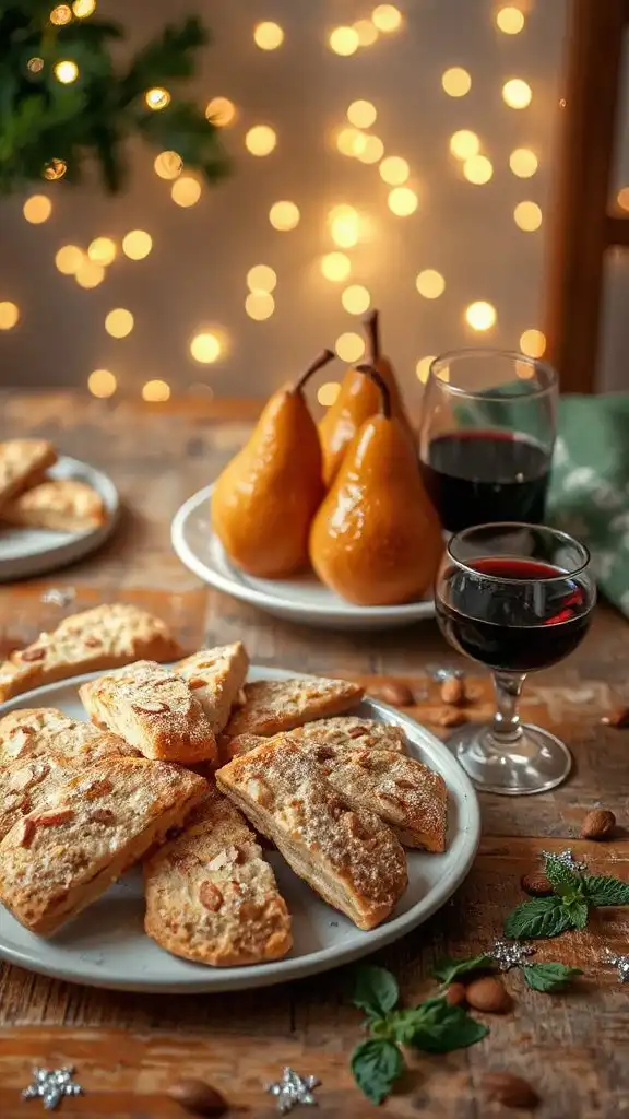 biscotti paired with pears