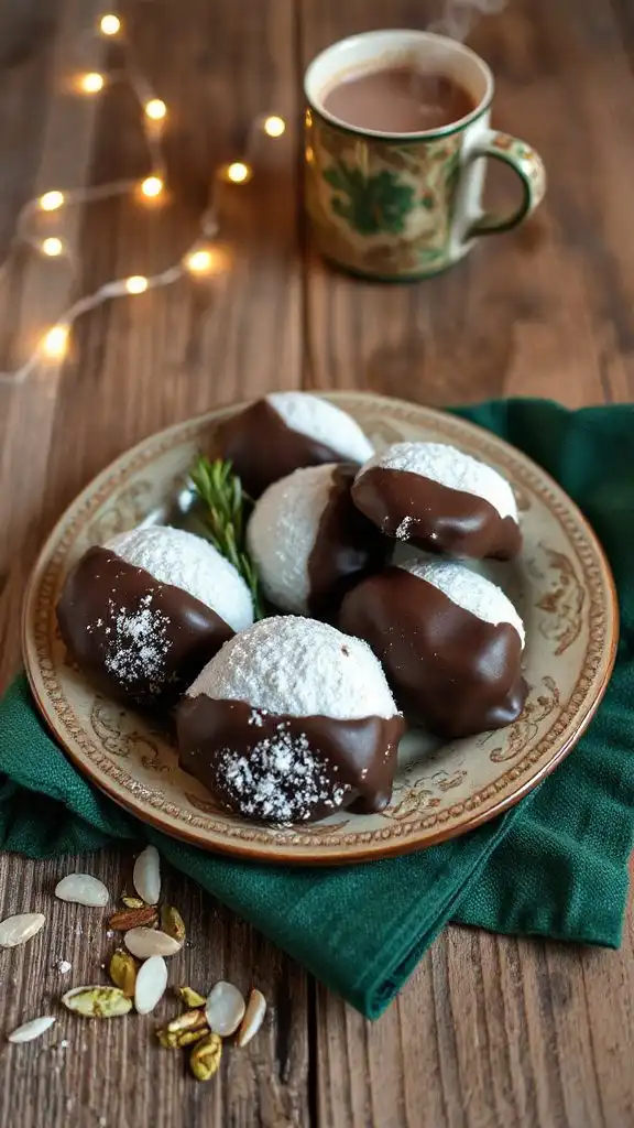 chocolate coated almond cookies