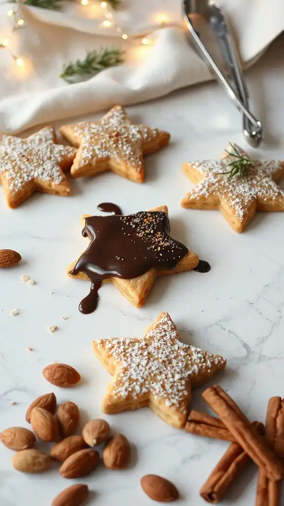 chocolate covered cinnamon star cookies