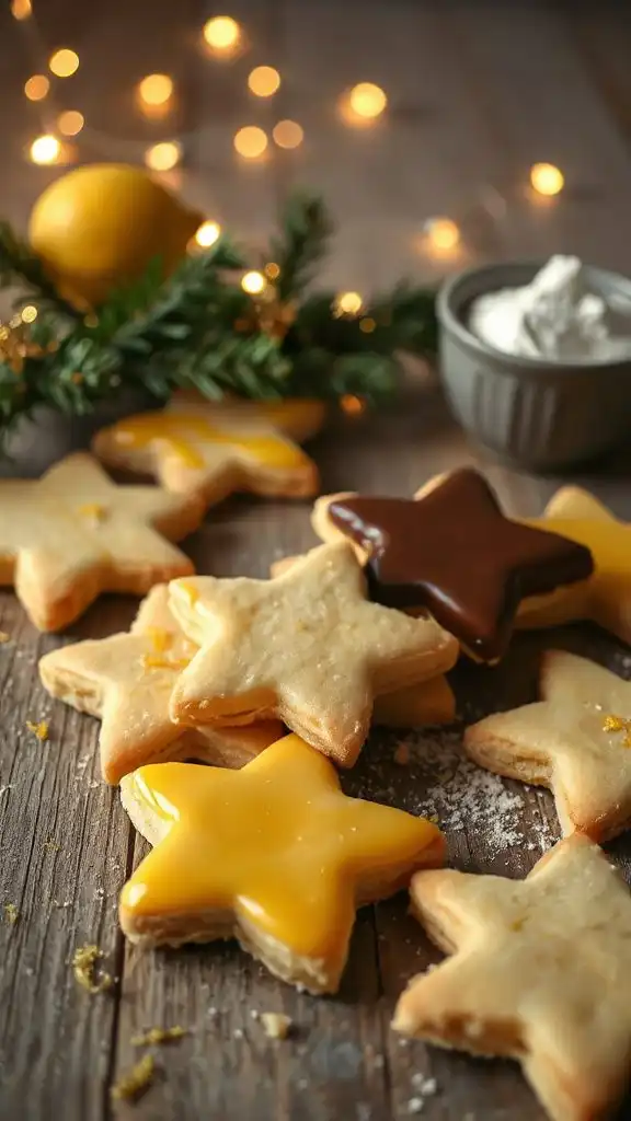 chocolate dipped limoncello shortbread cookies