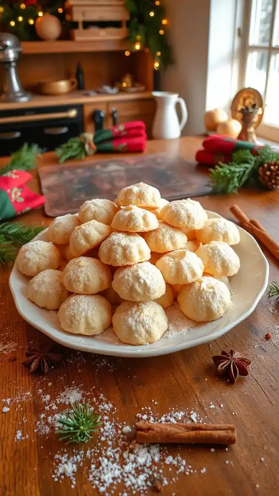 cinnamon spiced almond cloud cookies