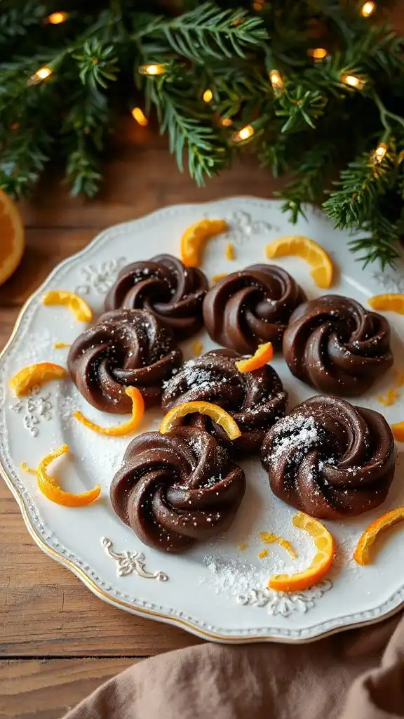 citrus flavored chocolate spritz cookies