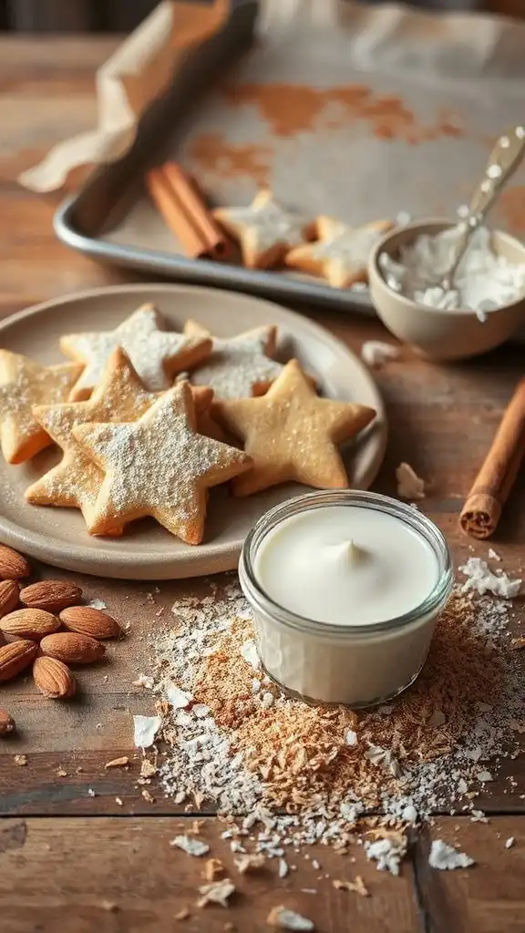 coconut infused cinnamon star cookies