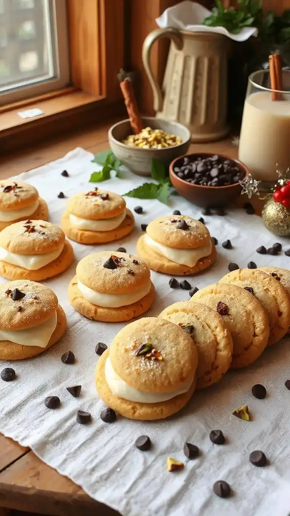 creamy filled chocolate chip cookies