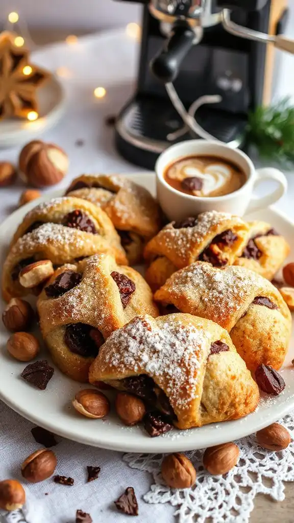 espresso hazelnut chocolate crescents
