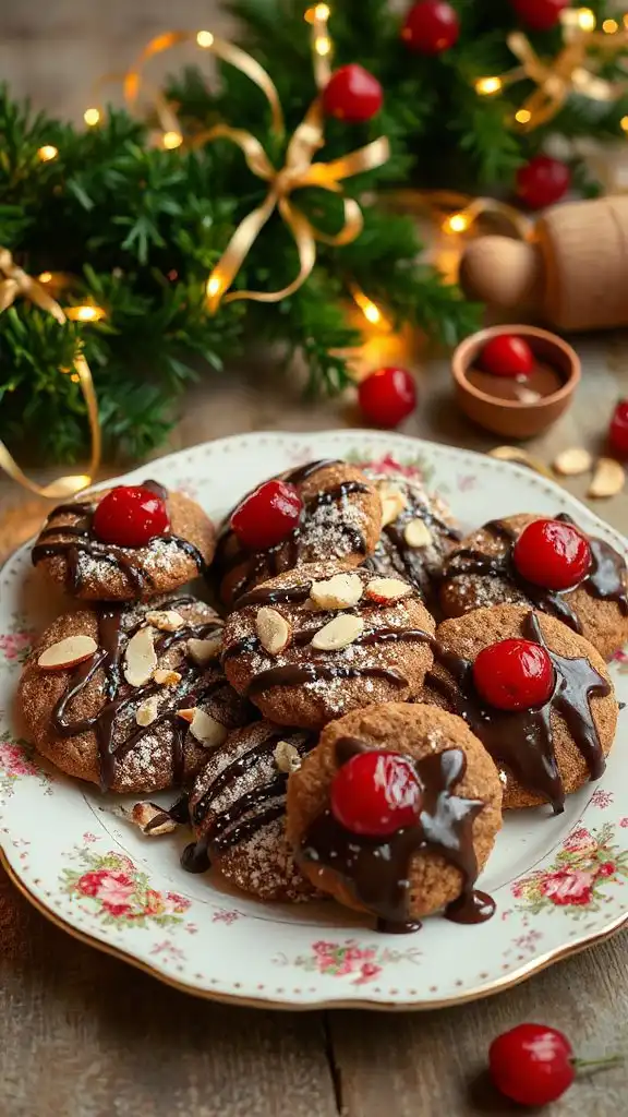 festive cherry almond cookies