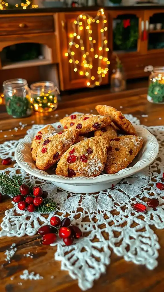 festive cranberry peppercorn biscotti