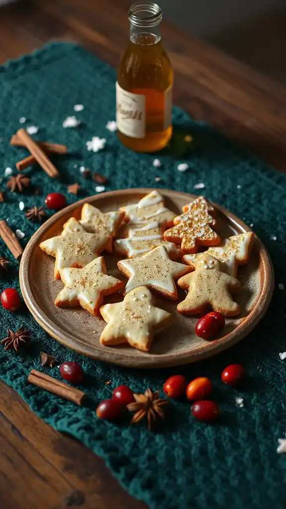festive eggnog kombucha cookies