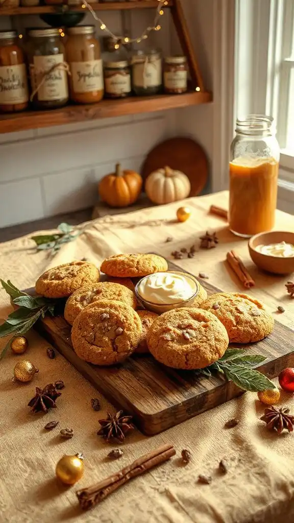 festive pumpkin kombucha cookies