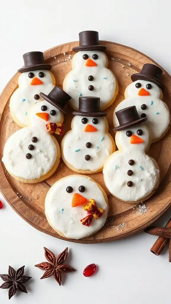 festive snowman cookie decorations