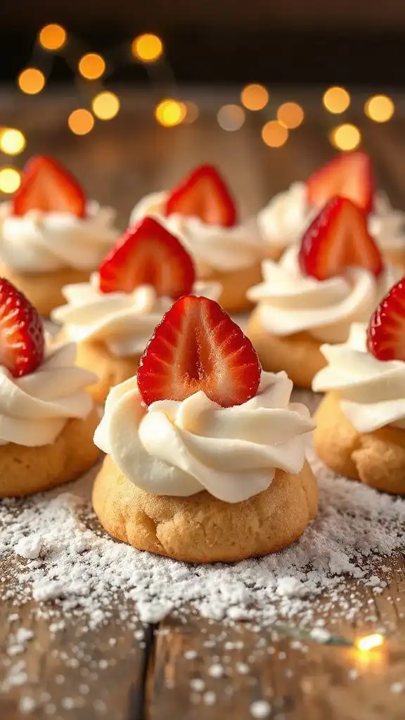 festive strawberry santa cookies