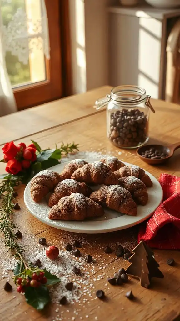 hazelnut chocolate crescent cookies
