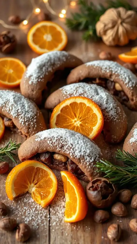 hazelnut chocolate orange crescents