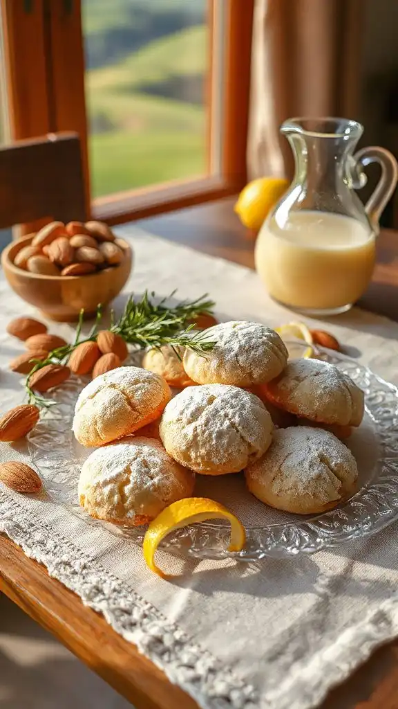 lemon flavored almond cloud cookies