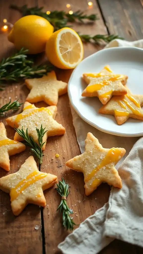 lemon rosemary shortbread cookies