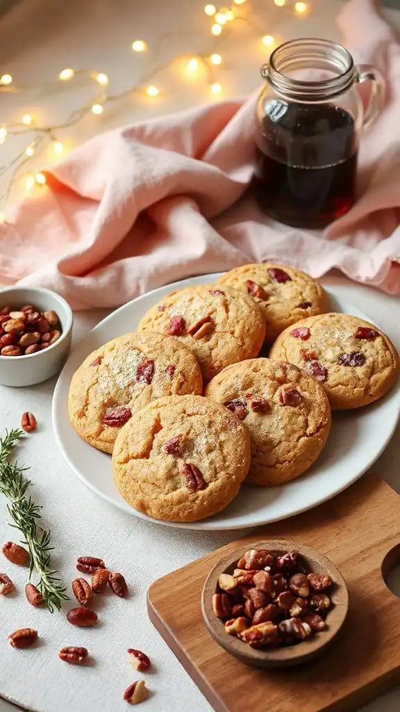 maple infused peppery pecan cookies