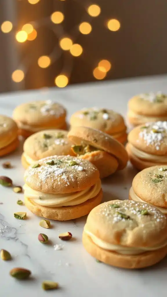 pistachio cream filled cookies