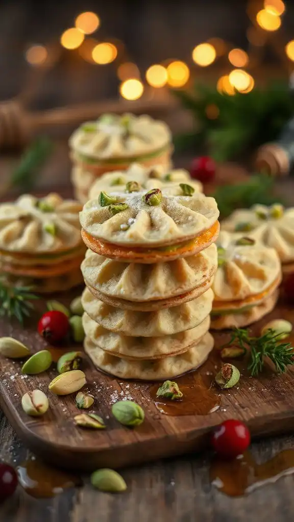 pistachio honey layered cookies