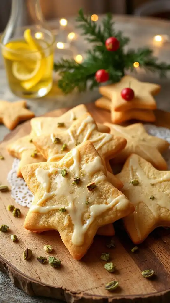 pistachio limoncello shortbread cookies