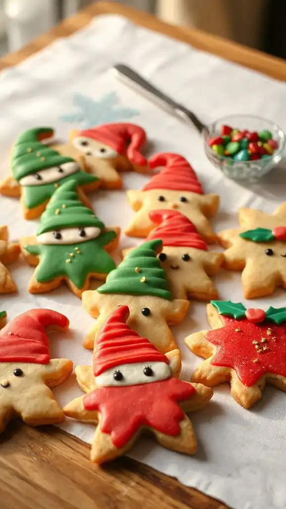 playful holiday elf cookies