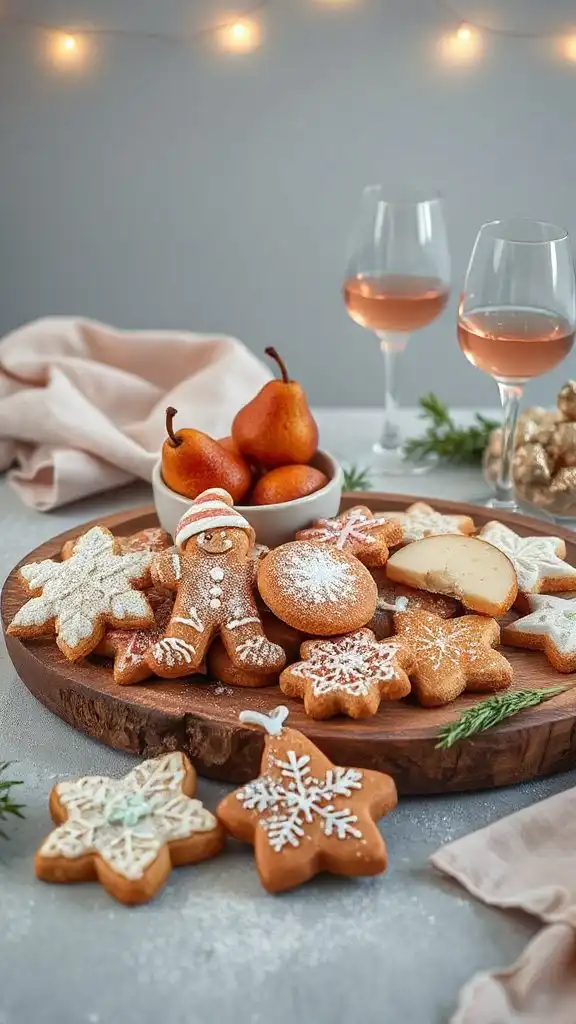 sugar cookies with poached pears