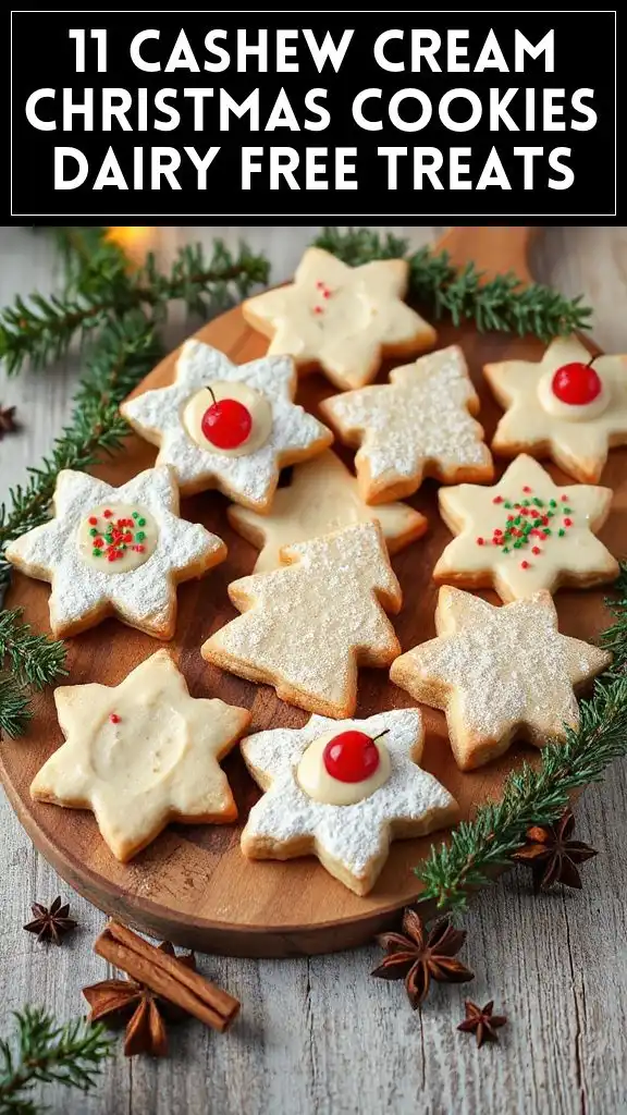 11 Cashew Cream Christmas Cookies Dairy Free Treats