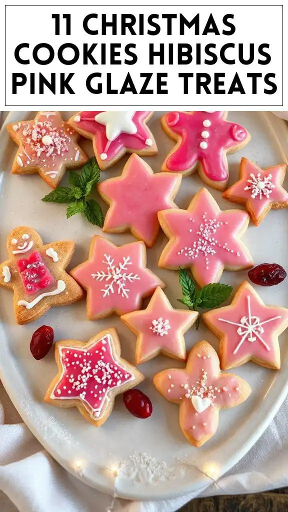 11 Christmas Cookies Hibiscus Pink Glaze Treats