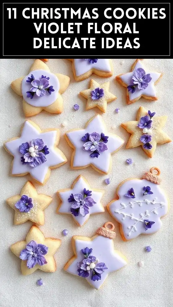 11 Christmas Cookies Violet Floral Delicate Ideas