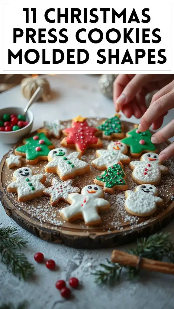 11 Christmas Press Cookies Molded Shapes