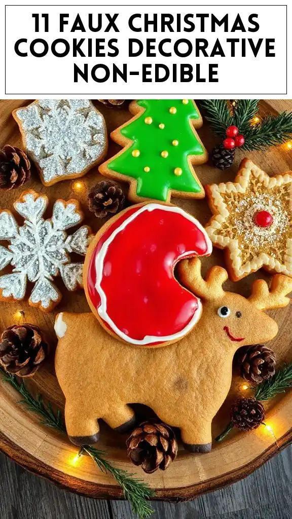 11 Faux Christmas Cookies Decorative Non-Edible