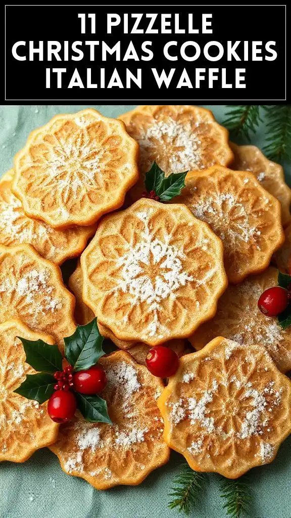 11 Pizzelle Christmas Cookies Italian Waffle