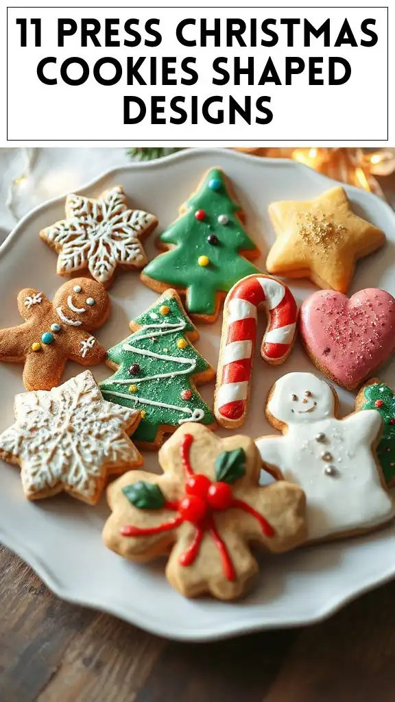 11 Press Christmas Cookies Shaped Designs