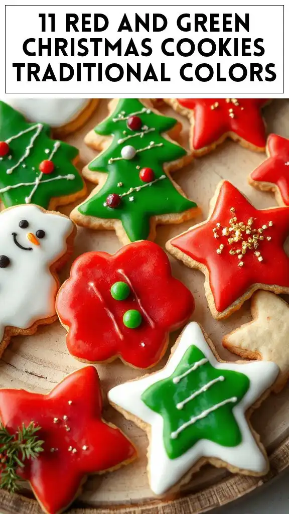 11 Red And Green Christmas Cookies Traditional Colors