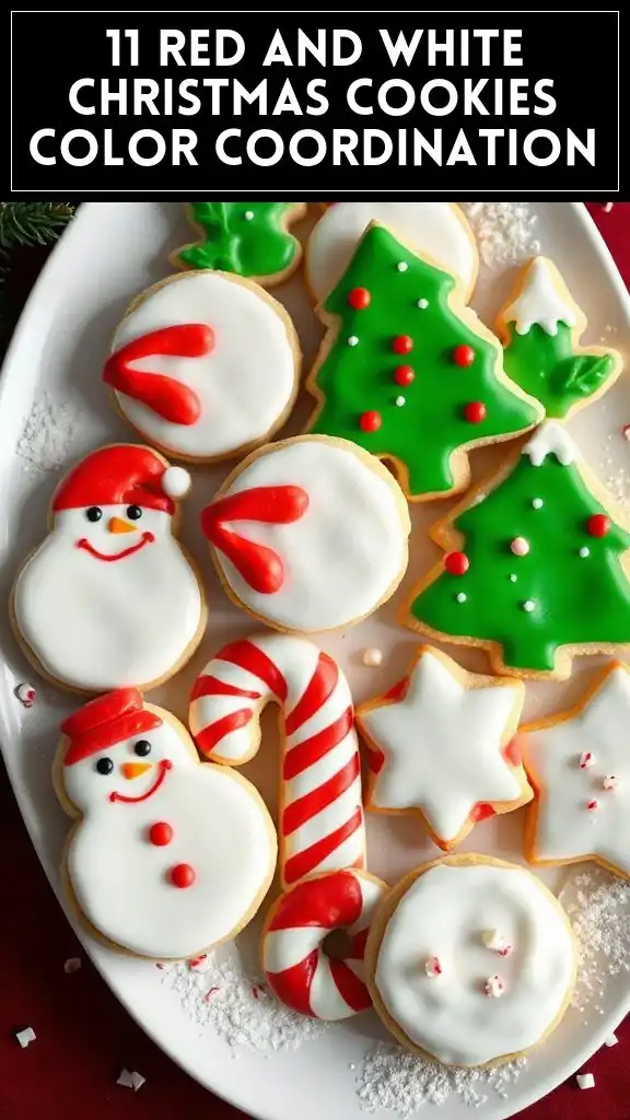 11 Red And White Christmas Cookies Color Coordination