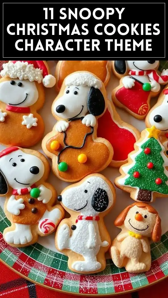 11 Snoopy Christmas Cookies Character Theme